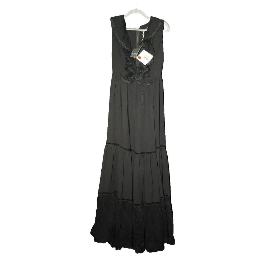 KI6? WHO ARE YOU?  Women's‎ Black Sleeveless Dress US SZ 10 NWT - 59in Length